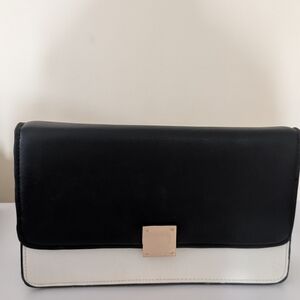 Black and White Clutch with Gold Accent